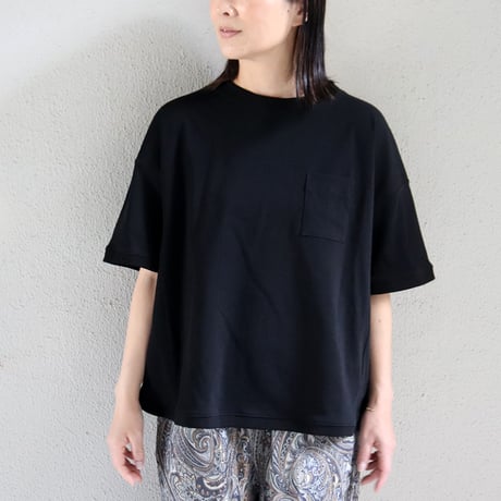 amne アンヌ TWISTED JERSEY half sleeve bottie #ブラック、ブルー