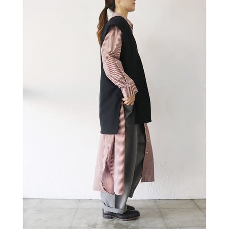 ARTE POVERA アルテポーヴェラ　ハードインレイVネックチュニック　#生成り、黒