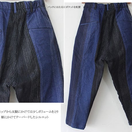 FUNSET OF ART ファンセットオブアート　デニム刺し子ファームパンツ　#インディゴ　【送料無料】