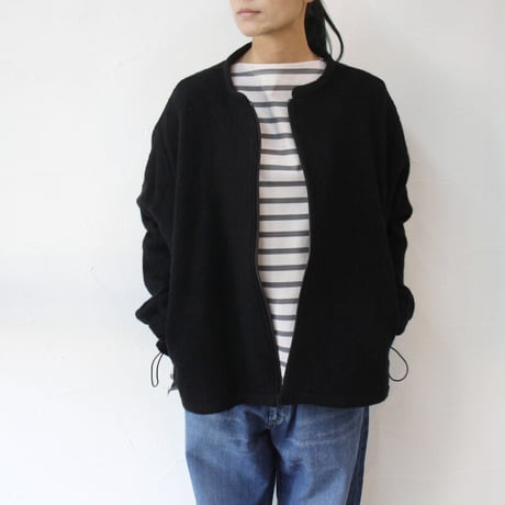 maomade マオメイド　圧縮ウール バックギャザー ジャケット　#ネイビー、ブラック
