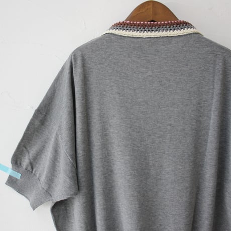 atelier naruse アトリエナルセ　cotton crochet collar knit　コットン クロシェカラー 半袖ニット