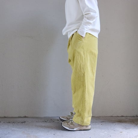 homspun ホームスパン　コーデュロイタックパンツ　#イエロー、ブラック
