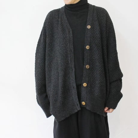 atelier naruse アトリエナルセ　ラムウールビッグサイズカーディガン　#キャメル、チャコール　【送料無料】