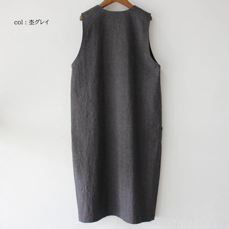 **再入荷** atelier naruse アトリエナルセ　コットンリネンスラブジャンパースカート　cotton linen slab jumper skirt