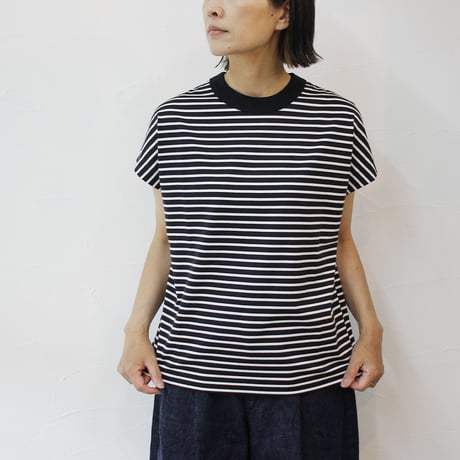 TRAVAIL MANUEL トラバイユマニュアル　ミディボーダーフレンチTシャツ