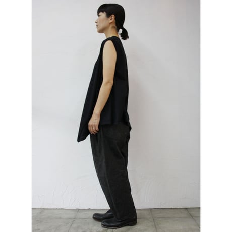 **2021s/s分到着**  TRAVAIL MANUEL トラバイユマニュアル　シルケット天竺アシメタンクトップ　#オフ白、ブラック、ネイビー
