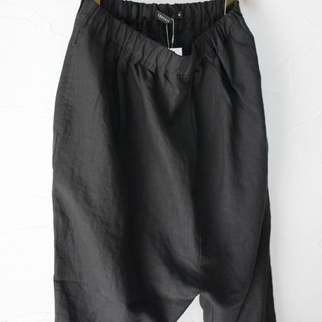 TRAVAIL MANUEL リネンポプリンサドルパンツ　#ブラック、ネイビー、グレー　【送料無料】