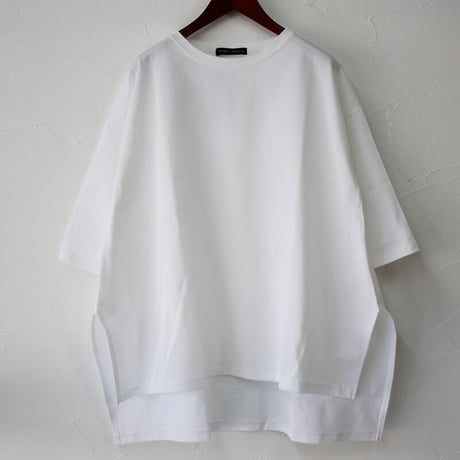 TRAVAIL MANUEL　トラバイユマニュアル　ハイゲージ天竺ハーフスリーブルークTシャツ