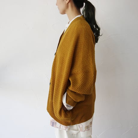 atelier naruse アトリエナルセ　ラムウールビッグサイズカーディガン　#キャメル、チャコール　【送料無料】