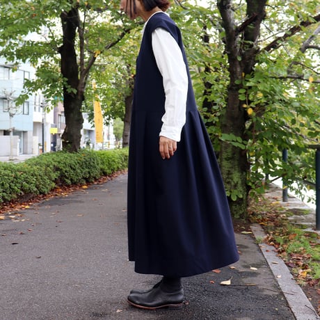 ASEEDONCLOUD アシードンクラウド　Chimney ash wool Study uniform dress #navy  【送料無料】