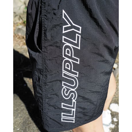VERTICAL LOGO SWIM SHORTS / BLACK