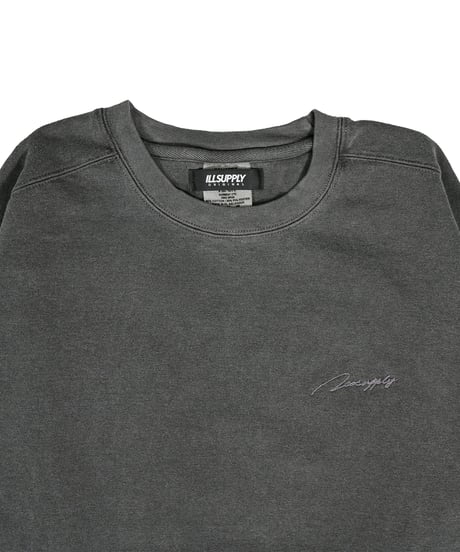 LETTER LOGO GARMENT DYE SWEATSHIRTS / BLACK