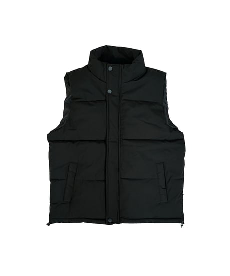 BACK EMBROIDERED DOWN VEST / BLACK