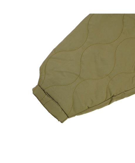 QUILTING NYLON  RELAXED BUTTON JACKET / OLIVE