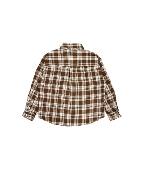 LONG SLEEVES PLAID BUTTON SHIRT / BROWN