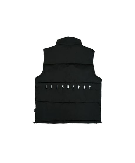 BACK EMBROIDERED DOWN VEST / BLACK