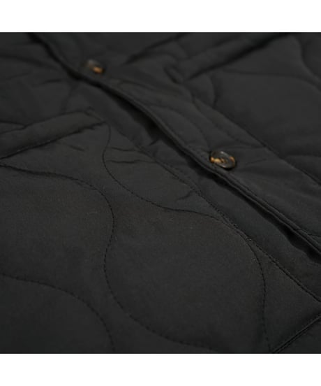 QUILTING NYLON  RELAXED BUTTON JACKET / BLACK