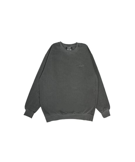 LETTER LOGO GARMENT DYE SWEATSHIRTS / BLACK