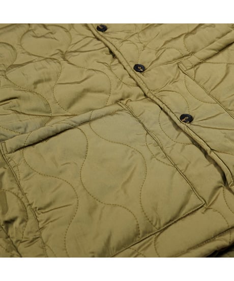 QUILTING NYLON  RELAXED BUTTON JACKET / OLIVE