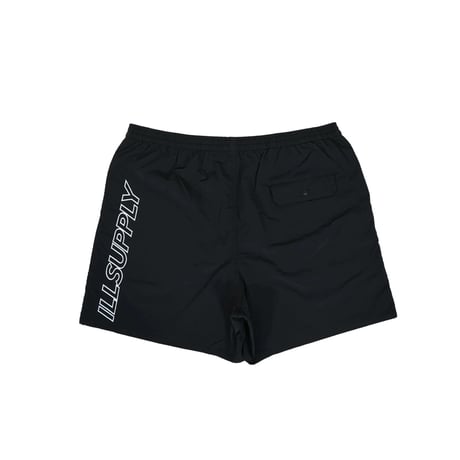 VERTICAL LOGO SWIM SHORTS / BLACK