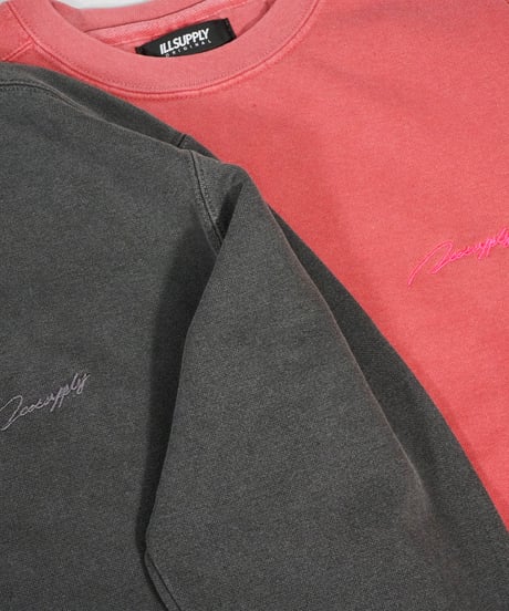 LETTER LOGO GARMENT DYE SWEATSHIRTS / BLACK
