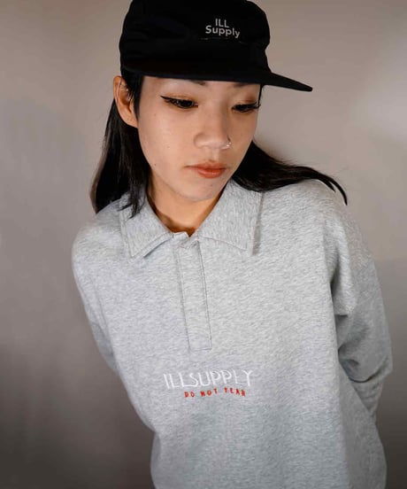 POLO NECK LOOSE SWEATSHIRT / GRAY