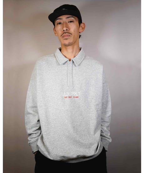 POLO NECK LOOSE SWEATSHIRT / GRAY