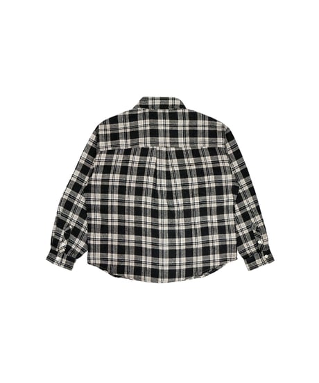 LONG SLEEVES PLAID BUTTON SHIRT / BLACK
