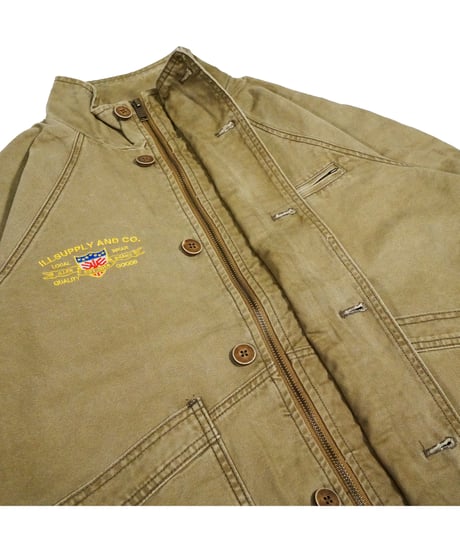 CITY LOGO BOMBER CANVAS JACKET / OLIVE
