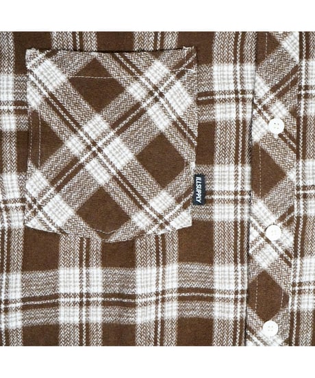 LONG SLEEVES PLAID BUTTON SHIRT / BROWN