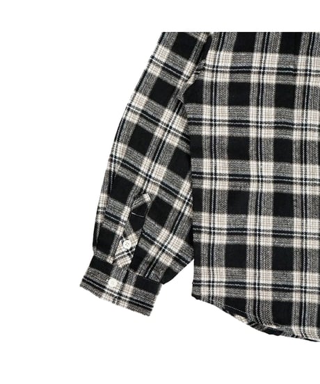 LONG SLEEVES PLAID BUTTON SHIRT / BLACK