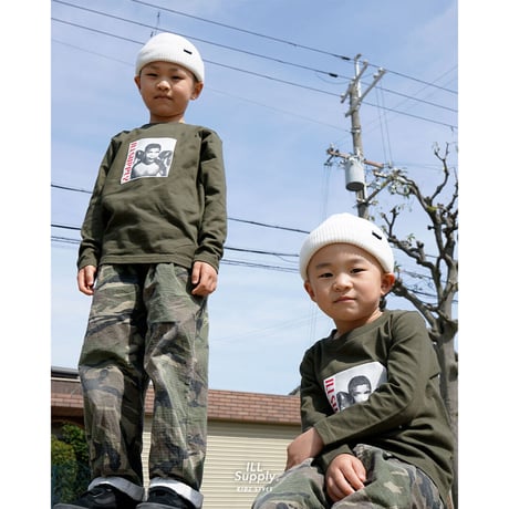 SMILE BOXER KIDS LONG TEE / OLIVE