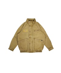 CITY LOGO BOMBER CANVAS JACKET / OLIVE