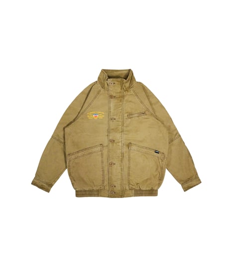 CITY LOGO BOMBER CANVAS JACKET / OLIVE