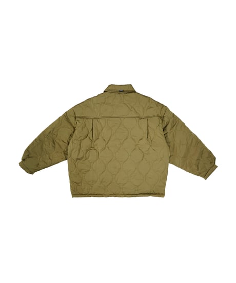 QUILTING NYLON  RELAXED BUTTON JACKET / OLIVE