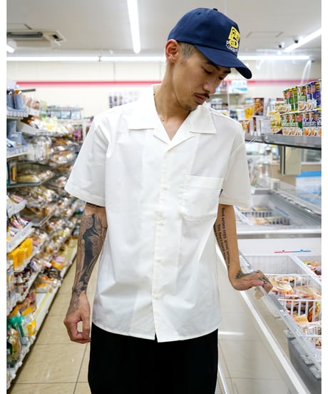 OPEN COLLAR BUTTON SHIRT / WHITE
