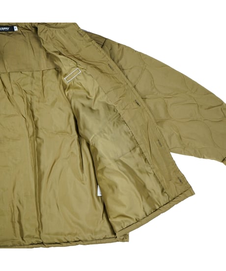 QUILTING NYLON  RELAXED BUTTON JACKET / OLIVE