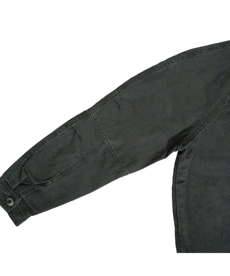 CITY LOGO BOMBER CANVAS JACKET / BLACK