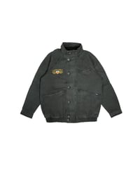 CITY LOGO BOMBER CANVAS JACKET / BLACK