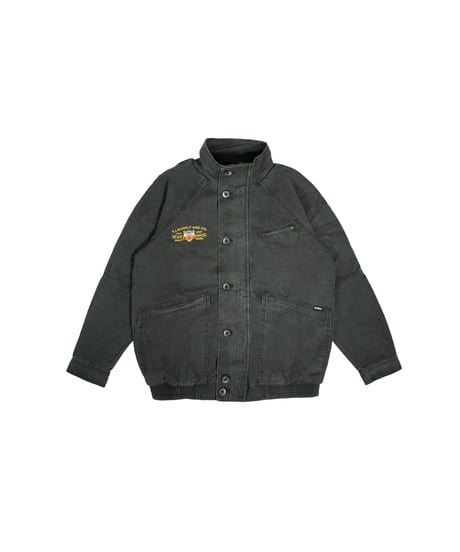 CITY LOGO BOMBER CANVAS JACKET / BLACK