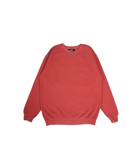 LETTER LOGO GARMENT DYE SWEATSHIRTS / RED