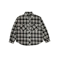 LONG SLEEVES PLAID BUTTON SHIRT / BLACK