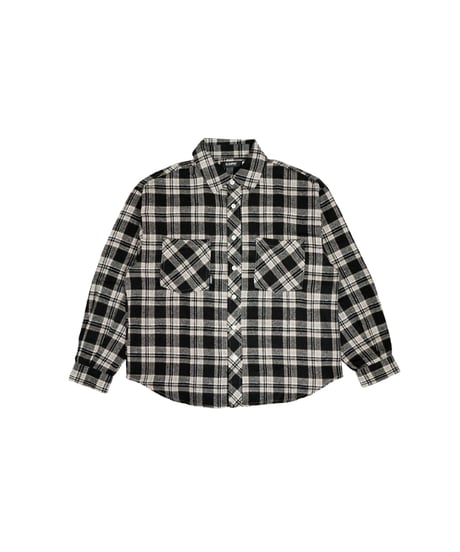 LONG SLEEVES PLAID BUTTON SHIRT / BLACK