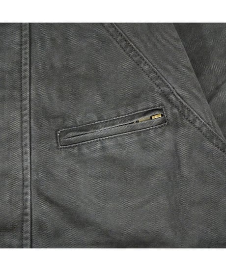 CITY LOGO BOMBER CANVAS JACKET / BLACK