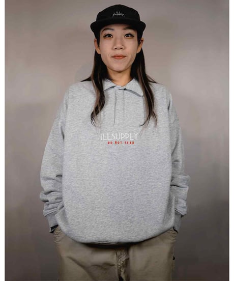 POLO NECK LOOSE SWEATSHIRT / GRAY