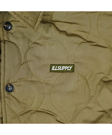 QUILTING NYLON  RELAXED BUTTON JACKET / OLIVE