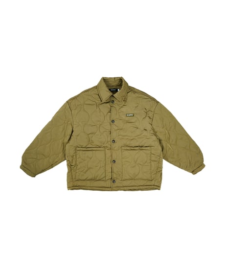 QUILTING NYLON  RELAXED BUTTON JACKET / OLIVE