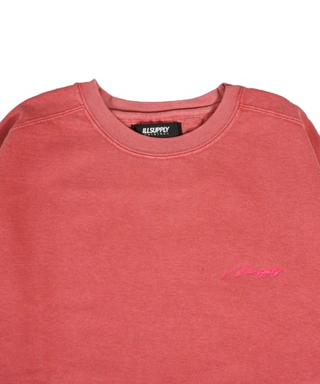 LETTER LOGO GARMENT DYE SWEATSHIRTS / RED