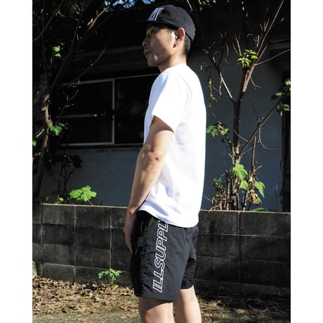 VERTICAL LOGO SWIM SHORTS / BLACK