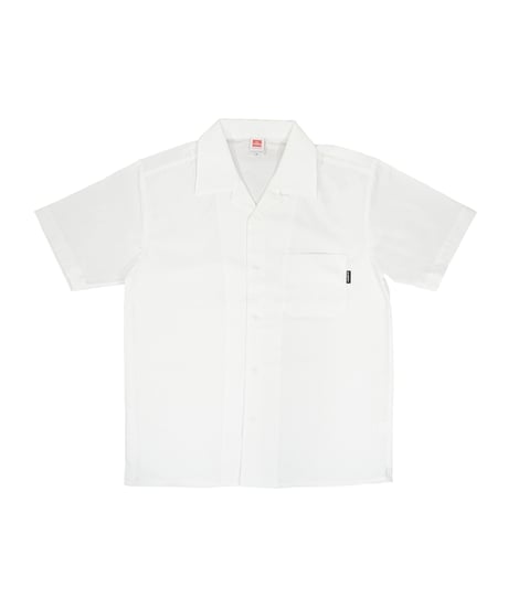 OPEN COLLAR BUTTON SHIRT / WHITE